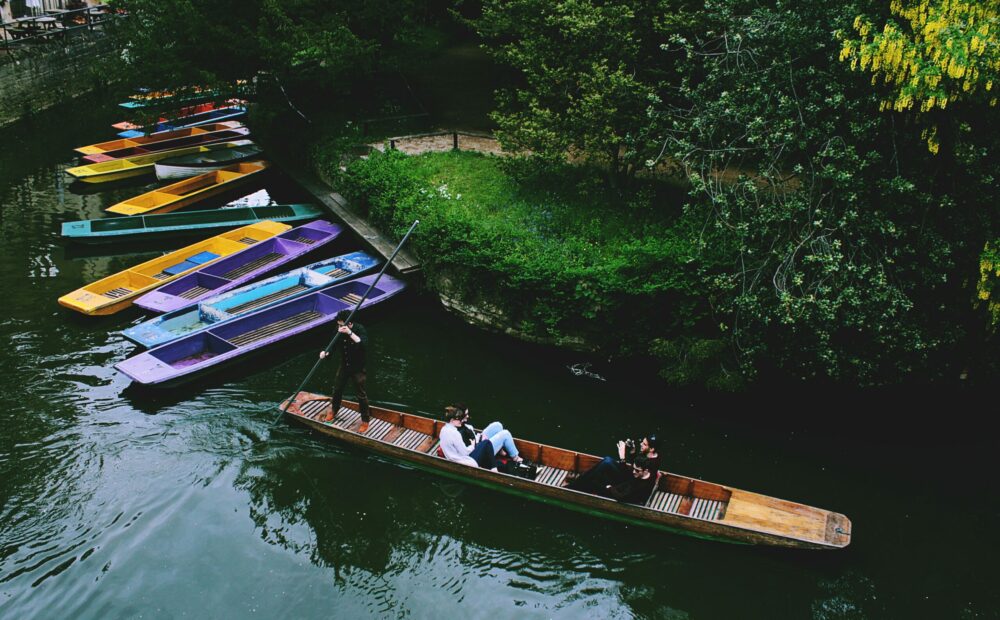 Punting on the River Thames in Oxford.