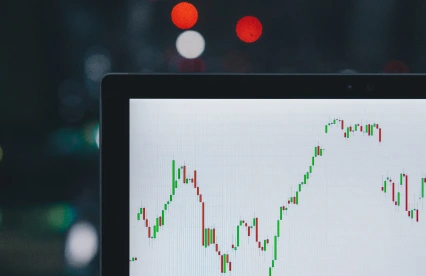 a screen with a graph on it