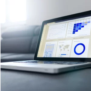 Laptop with Google analytics dashboard on screen