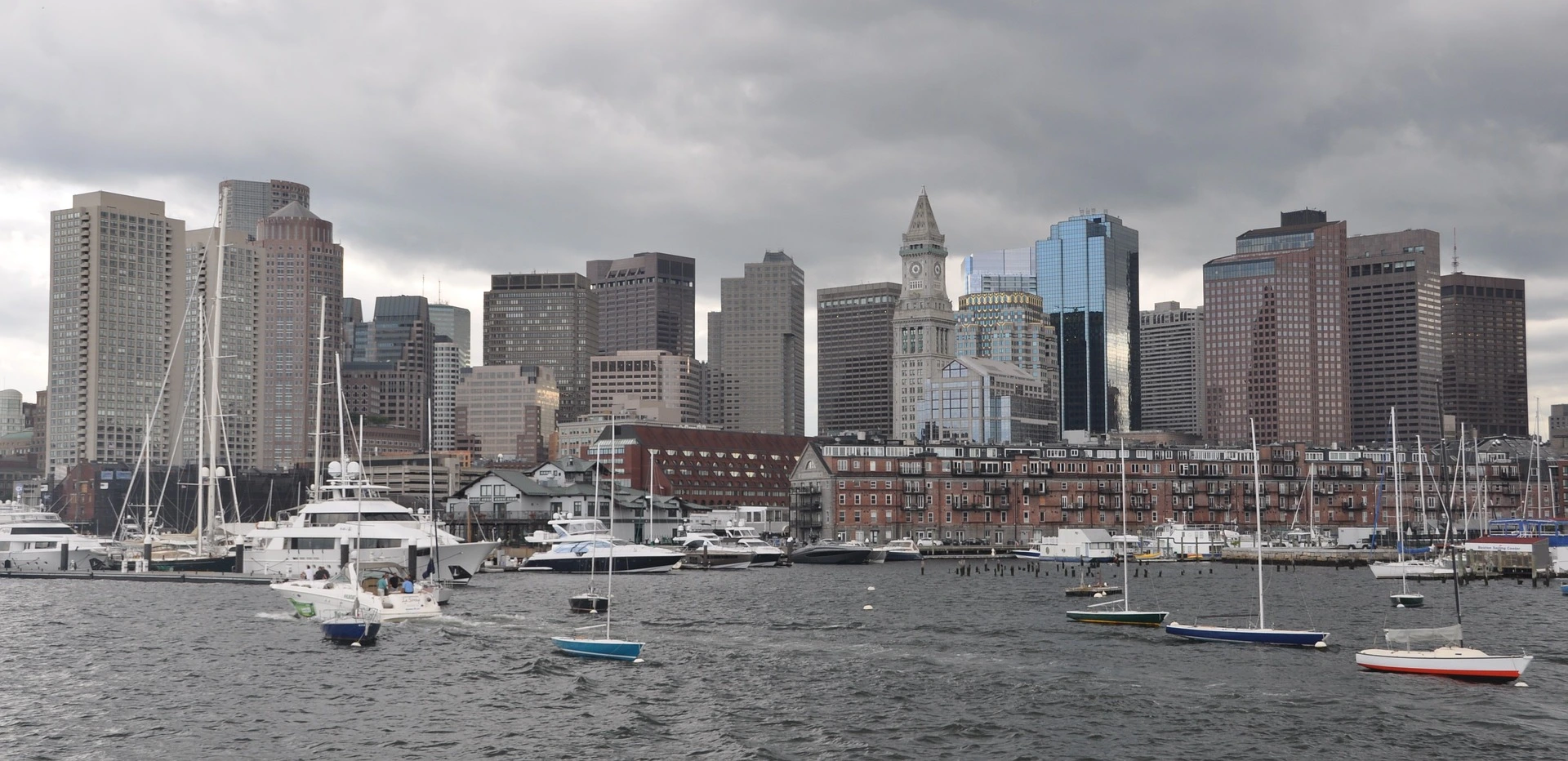 A scenic view of Boston, featuring its historic buildings and a bustling cityscape.