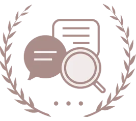 Simple icon representing online insights or analytics, featuring a bar chart with an upward trend.