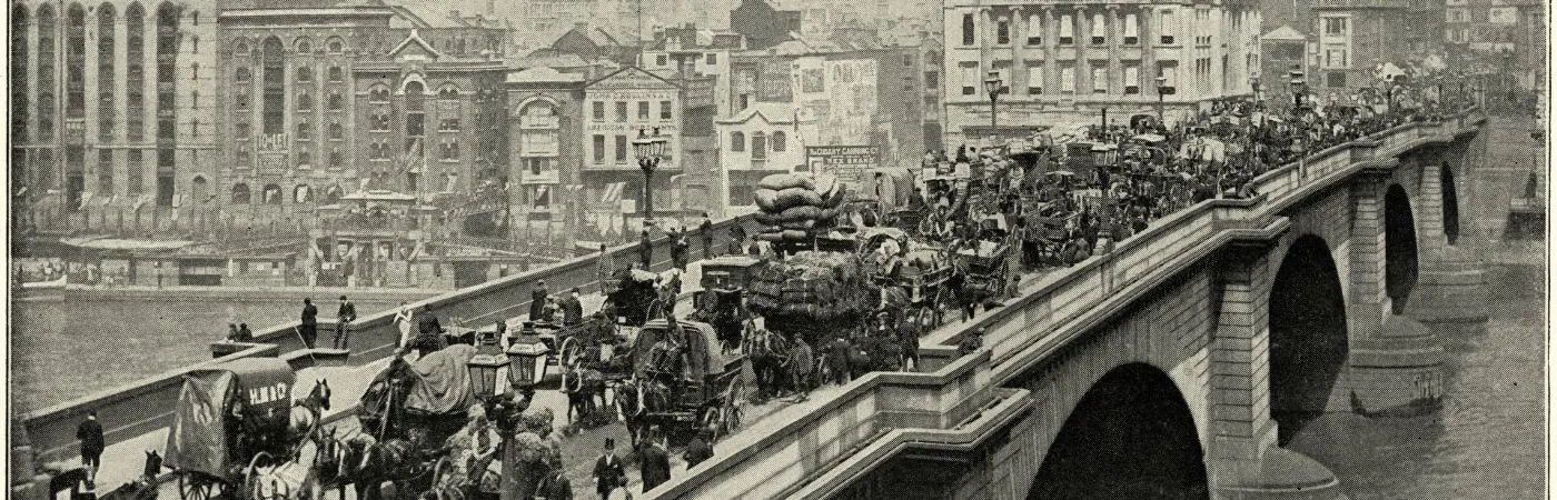 Black and white image of business merchants