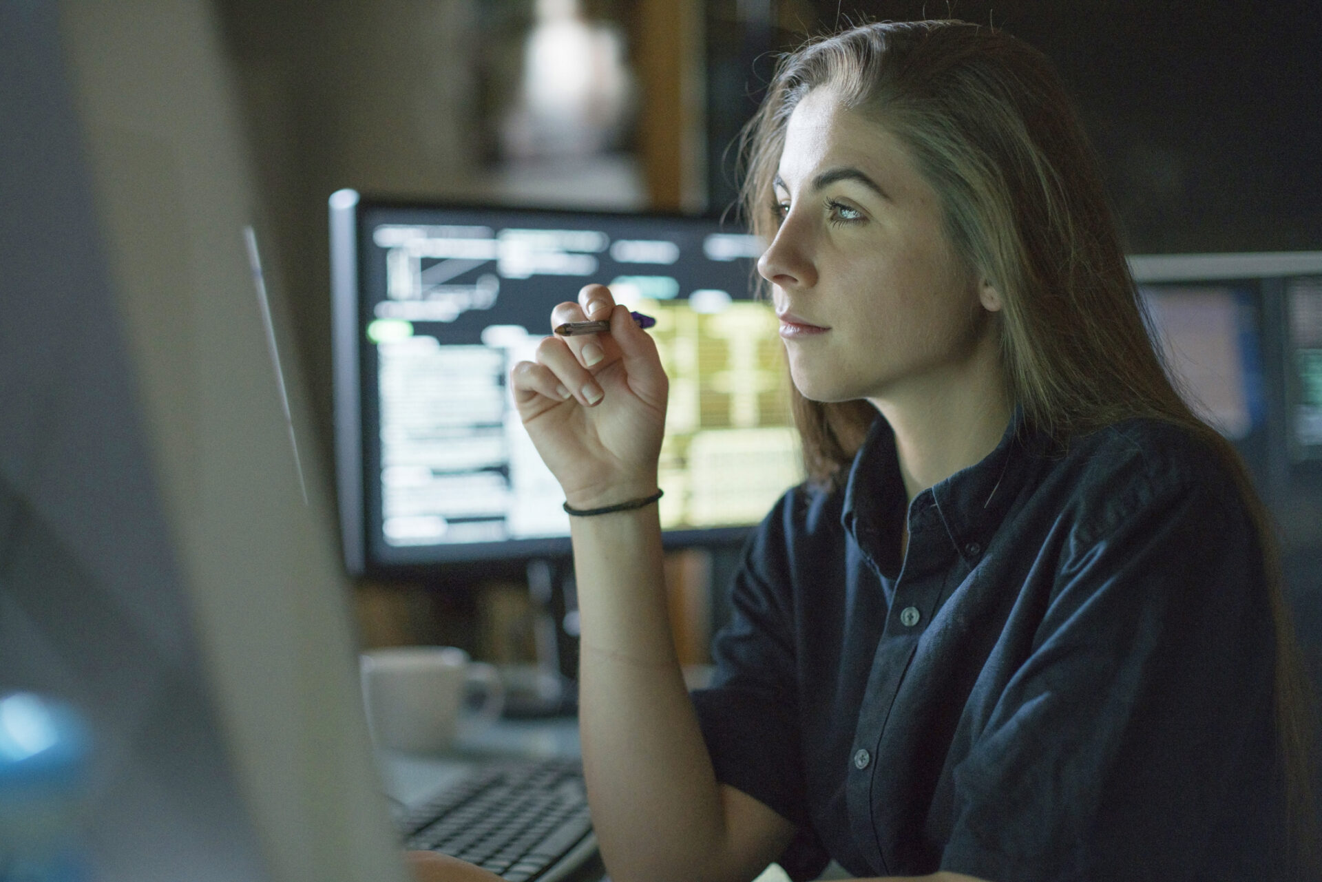 Student in a coding class