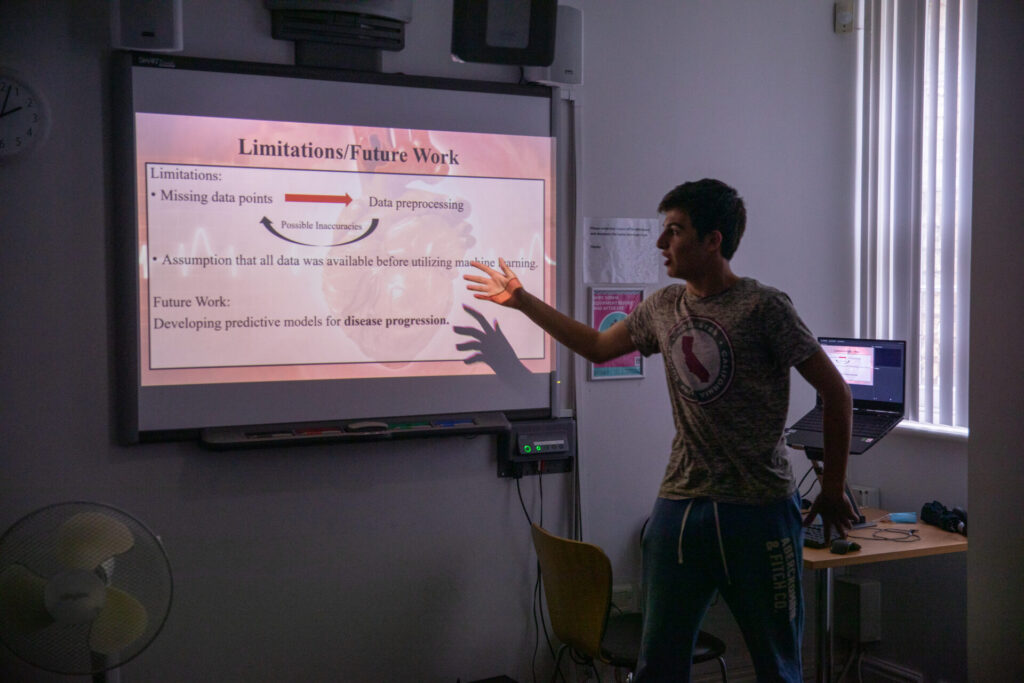 Student presenting a computer science project