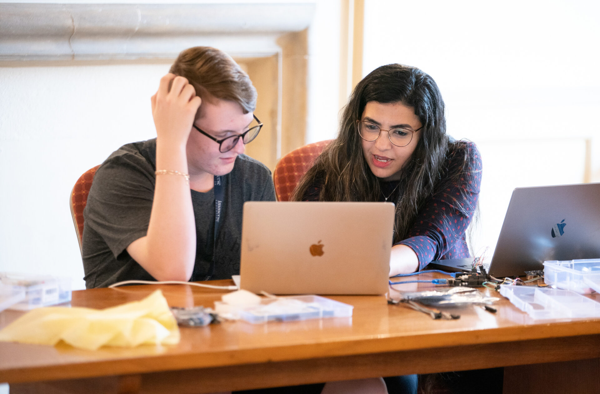 Students working on an encryption project